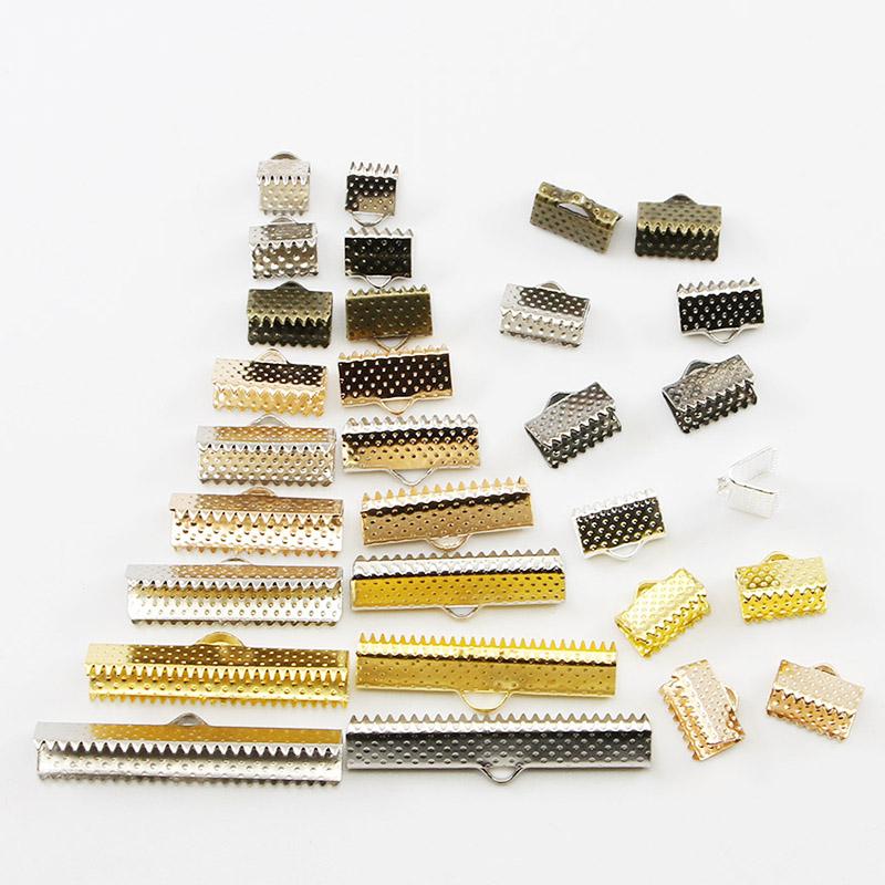 50Pcslot Crimp Beads Cove Clasps Cord Leather Clip Necklace Bracelet Connectors End Caps For Diy Jewelry Findings Supplies