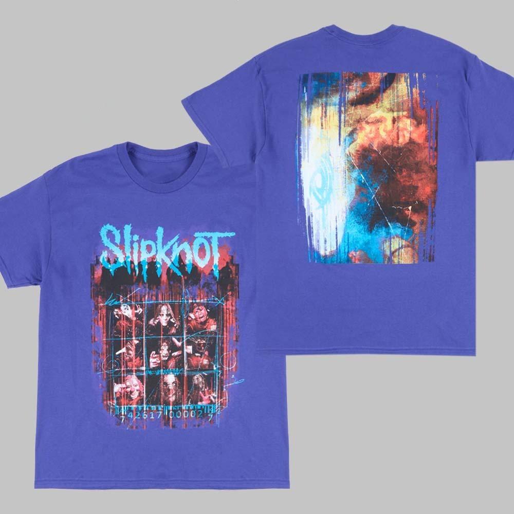 Slipknot 1999 Коллаж Самостоятельный Альбом Лица Репринт Двусторонняя Футболка Унисекс Футболка XL