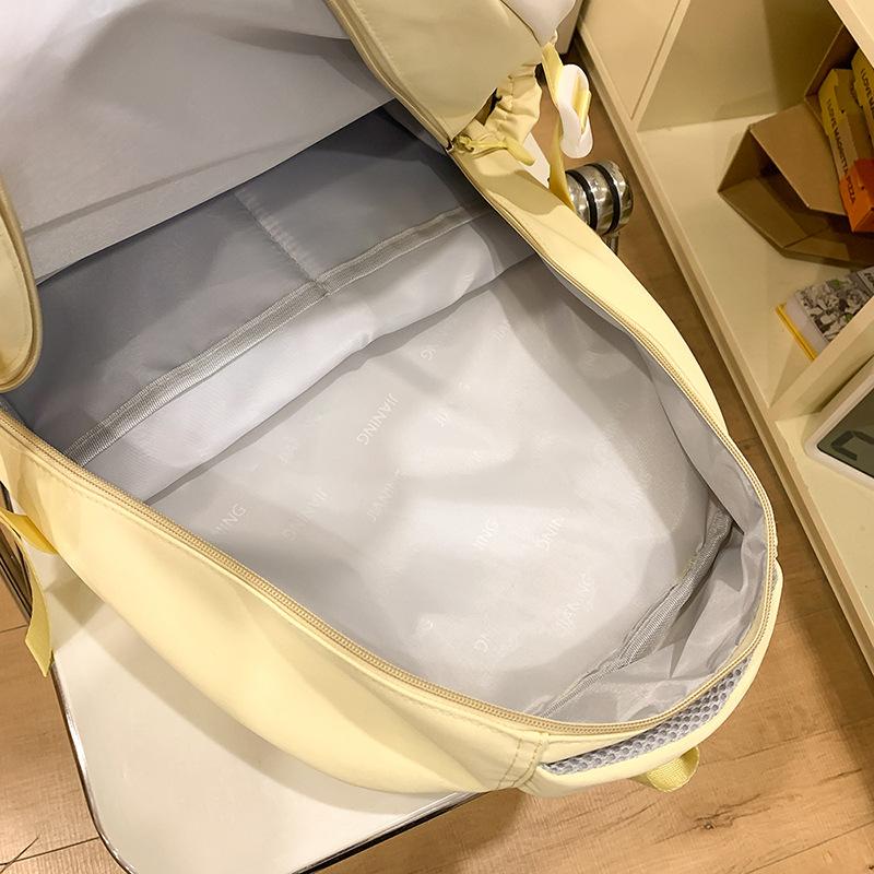 School bag high value multi-layer fresh junior high school sweet versatile contrasting color embroidery light