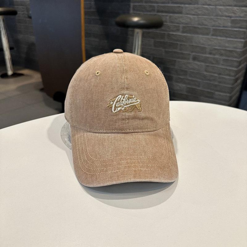 

California Embroidered Baseball Cap With Wide Brim For Casual Men Women Ginger Yellow