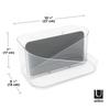 Umbra Cosmetic Organizer for Cosmetics, Hair Care, and Accessories, with Silicone Mat, Clear/Charcoal, GLAM (210169721226), W27 x D17 x H13cm