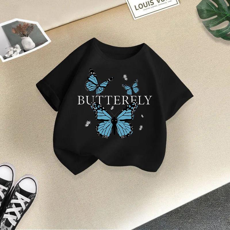 T-shirt décontracté à manches courtes pour enfants - T-shirt d'été ample pour filles avec nœud