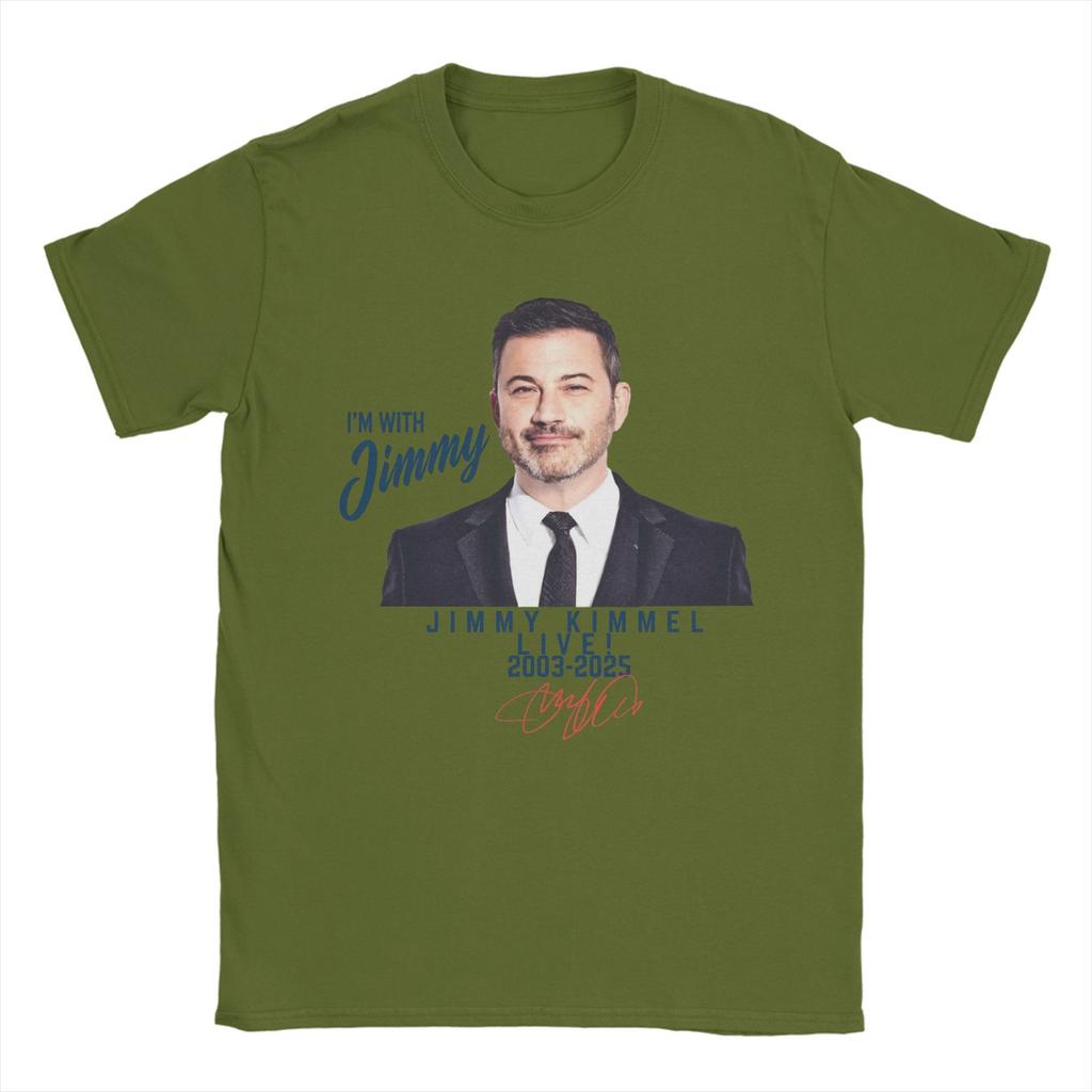 Jimmy Kimmel Red Signature T Shirt Men Cotton Humorous T-Shirt Crew Neck Tees Short Sleeve Tops Birthday Gift
