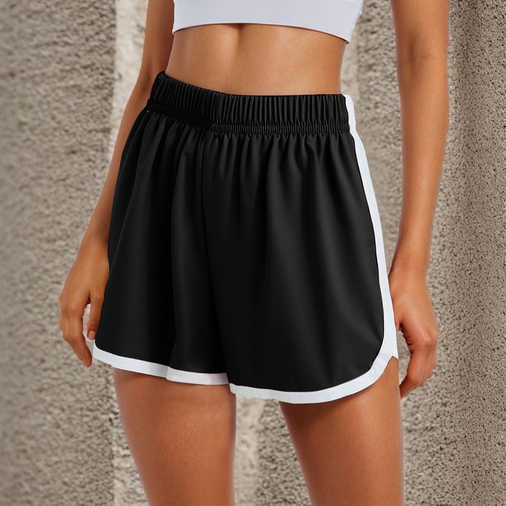 Women's Sports Shorts Casual Loose Solid Color Elastic Waist Shorts