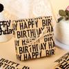 1roll Happy Birthday Gift Wrapping Paper, Vintage Striped Kraft Paper, High-Quality DIY Party Decoration, New Year Decoration