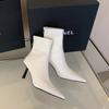 Fashion SUOJIALUN 2024 Winter New Brand Women Ankle Boots Fashion Pointed Toe Ladies Elegant Short Boots Shoes Thin High Heel Chelsea Pu