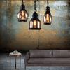 Vintage Loft Pendant Lights Black Industrial Style Amber Glass /Restaurant Retro Room Bar Bed Room Other Bedrooms Hanging Lights