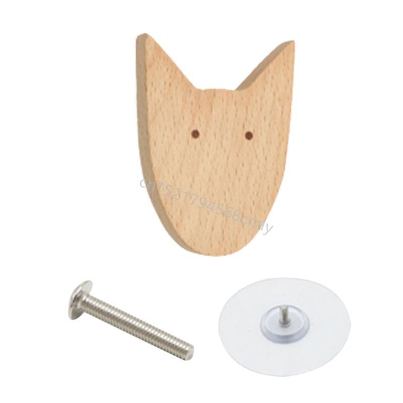 Furniture Knob with Fun Animal Wooden Drawer Handle Handle 6XDE