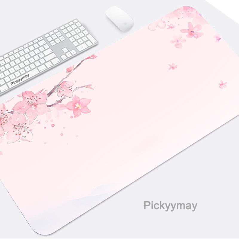 Pink Mousepads Cute Mousepad Kawaii Bunny Large Mouse Mat Office Desk Pads NonSlip Rubber Mouse Pad Big Keyboard Mats