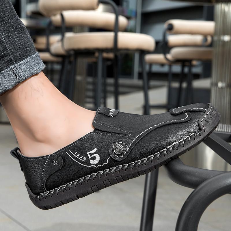 Handmade Casual Shoes for Men Loafers Leather Man Moccasins Plus Size Outdoor Platform Mens Driving Shoe Slip On Flats Sneakers