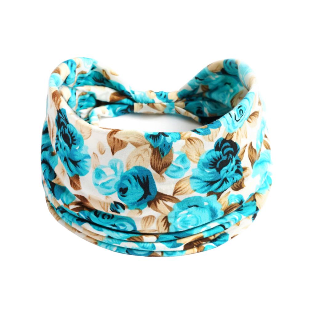 Bohemian Headbands for Women Cashew Flower Head Band Yoga Sports Hairband Elastic Cotton Wide Bandanas Headwear Hair Accessories