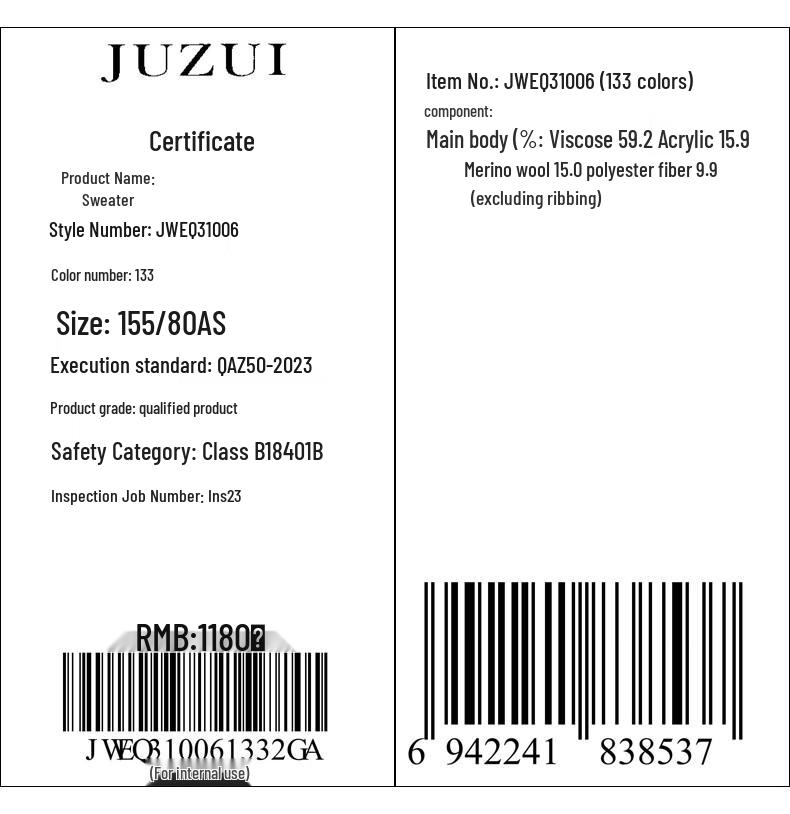 JUZUI Women's Fashion Jacquard Knit Sweater