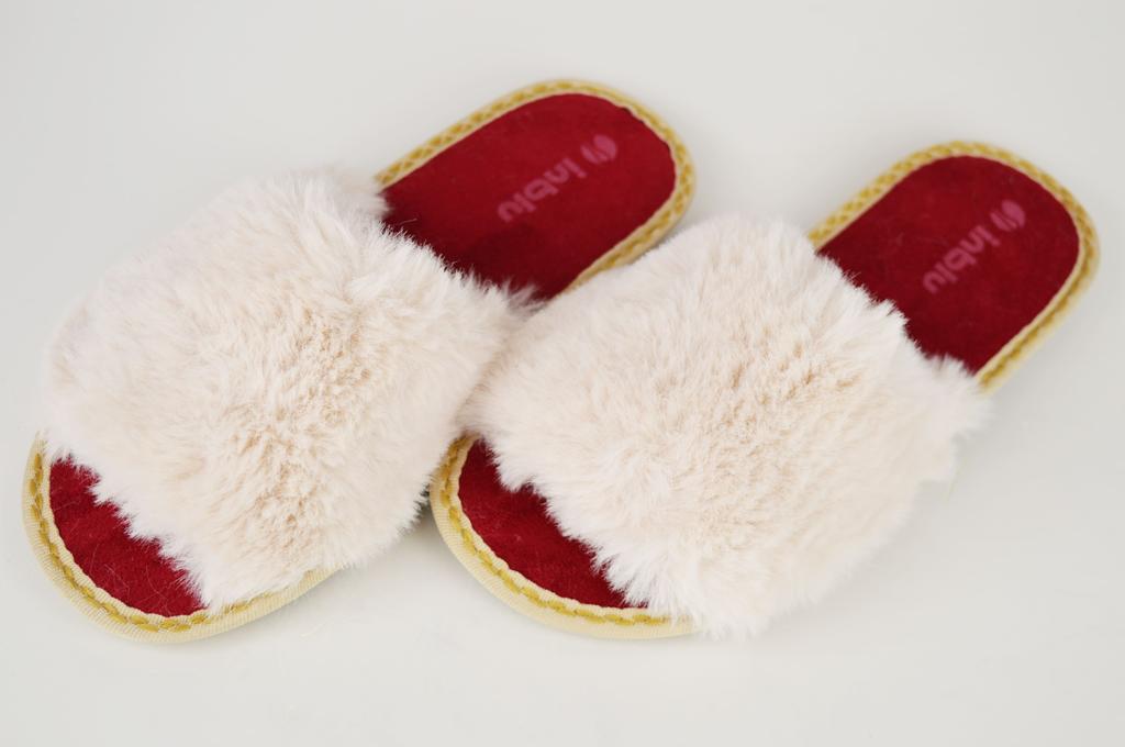 Slippers for Women with Fur Inblu 683B 36 Light Beige