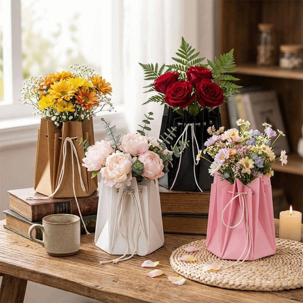 10Pcs Romantic Flower Packaging Box Hand-folded Floral Wrapping Box Party Supplies