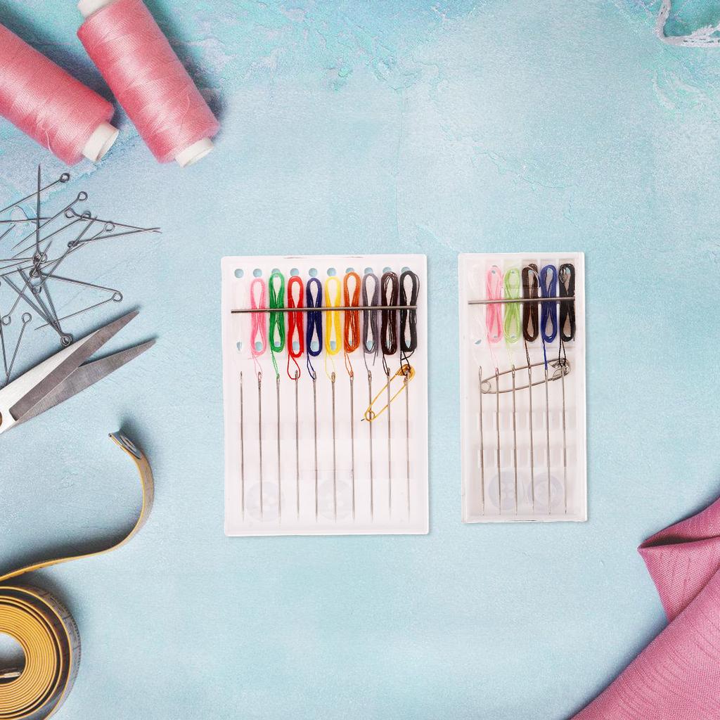 2Sets Portable Compact Lightweight Travel Sewing Kit Household Sewing Tools for Clothes Repair DIY Handicrafts Embroidery