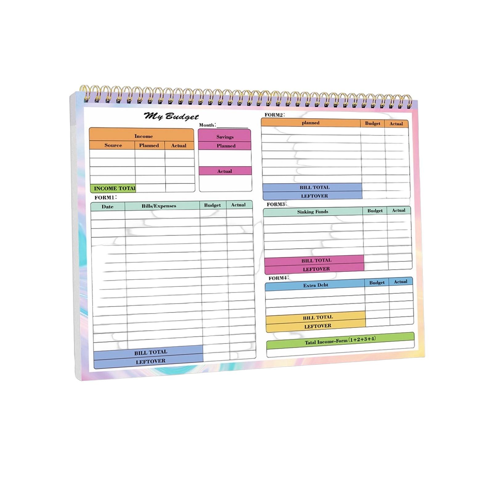 

Ежедневная и еженедельная финансовая бухгалтерия, семейный доход и расходы, план бюджета, план-записная книжка One Size