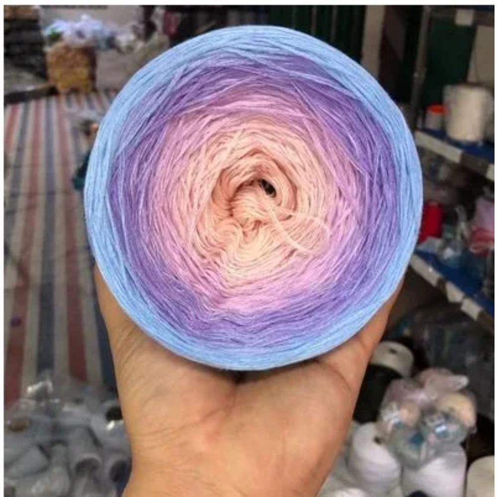 300g/pcs Colorful Pure Cotton Cake Gradient Cotton Rainbow DIY Scarf Shawl Skirt Wool Yarn Crochet