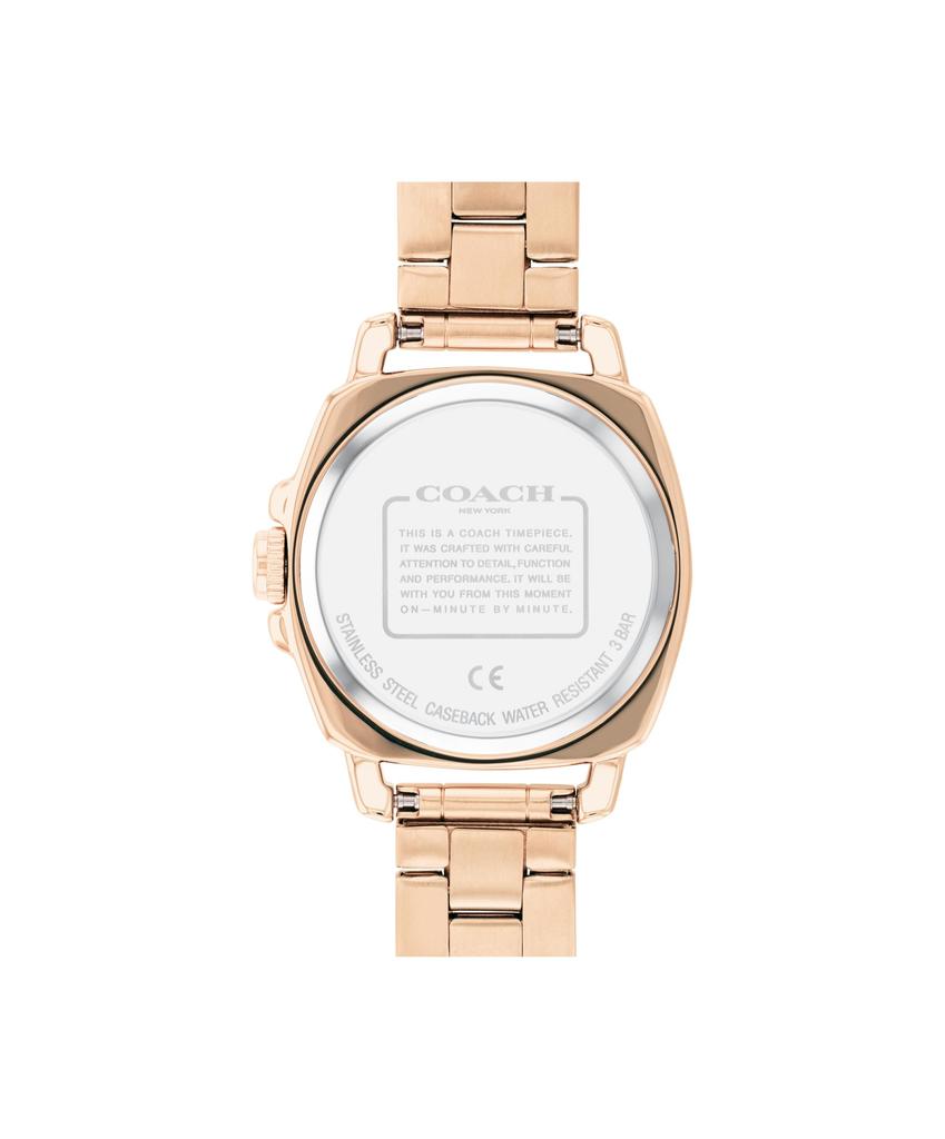 Coach Boyfriend Small Rose Gold Stainless Steel 14503854 Women's Watch, Dial, Strap, (Officially Imported)