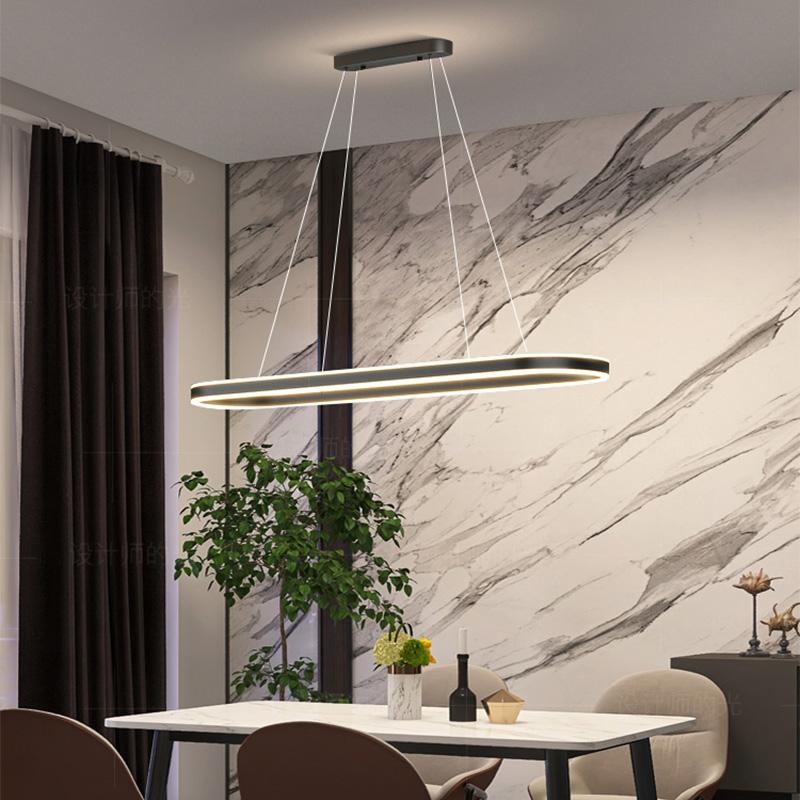Modern Ring LED Pendant Lamps Dimmable For Kitchen Office Restaurant Dining Living Room Minimalist Chandelier Lighting Fixture
