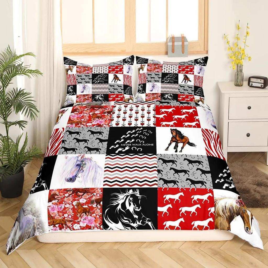 Ovečka Povlak na přikrývku King Queen Size Lovely Farm Animals Povlečení pro děti Teens Dospělí Bílá koza 2/3ks Povlak na polštář Povlak na přikrývku