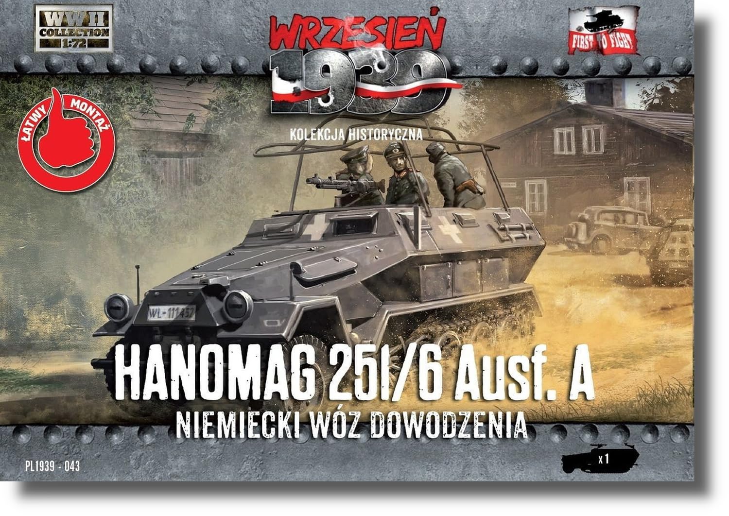 FTF 1/72 Немецкий бронетранспортер с радиоуправлением Sd.Kfz.251/6 Ausf.A Пластиковая сборная модель PF72043 (Военная техника)