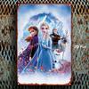 2D Flach, 1 Stück Disney Die Eiskönigin II Elsa, Anna, Kristoff & Sven Metall Wanddeko - Offizielle Die Eiskönigin Geburtstags- oder Weihnachtsdekoration -