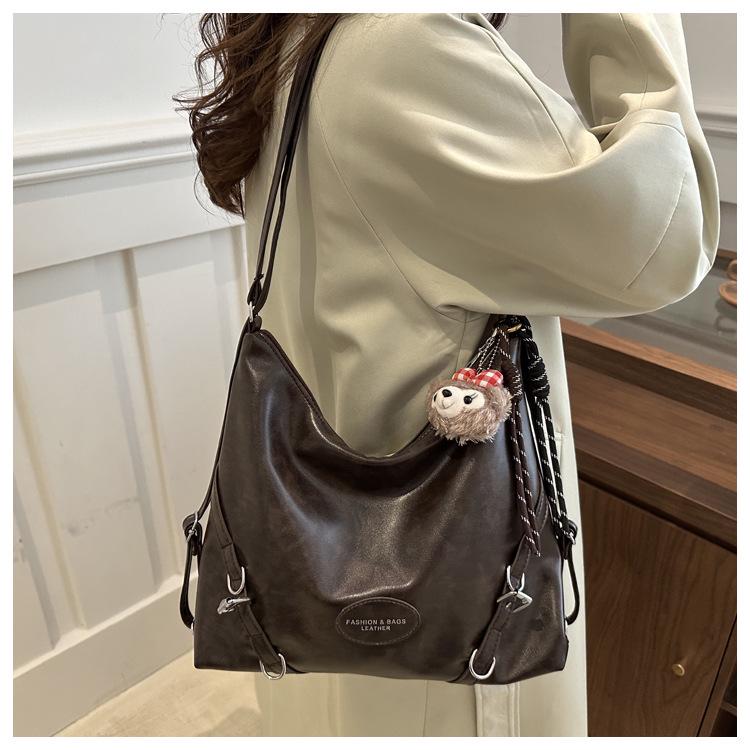 2024 Winter Korean Retro Soft Leather Tote Backpack - Fashionable, Simple, High-Value, Multifunctional Shoulder Bag