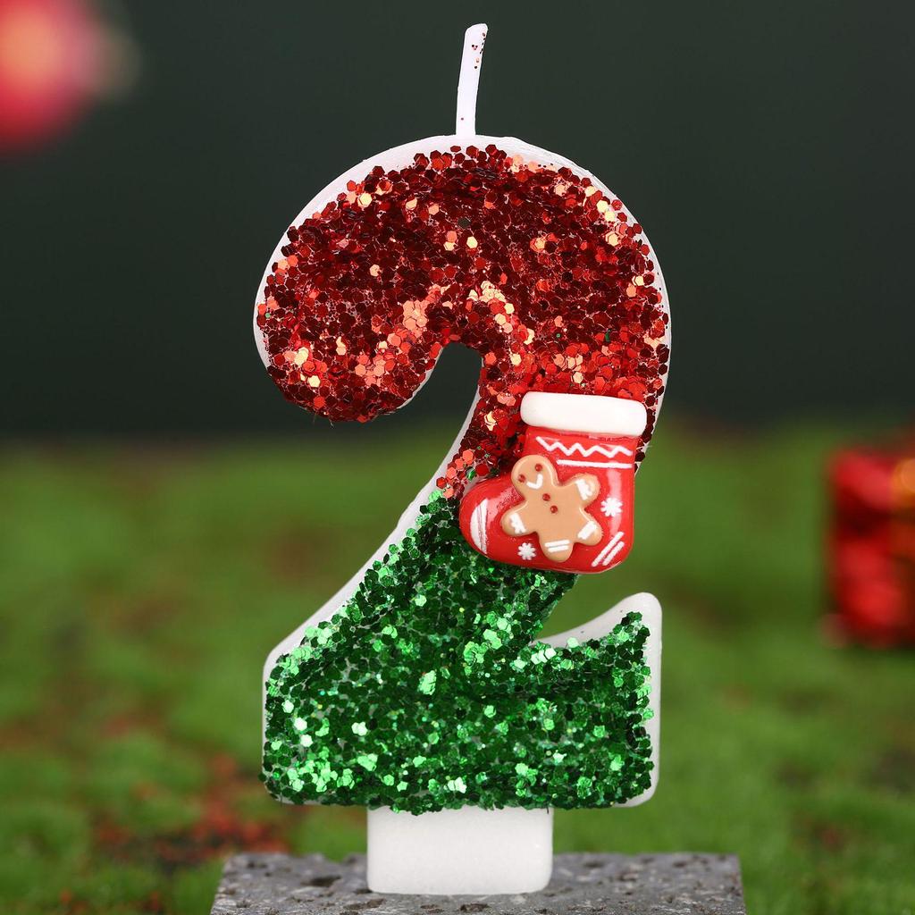 Handmade Birthday Candles: Christmas Stocking Style Cake Toppers for First Birthdays