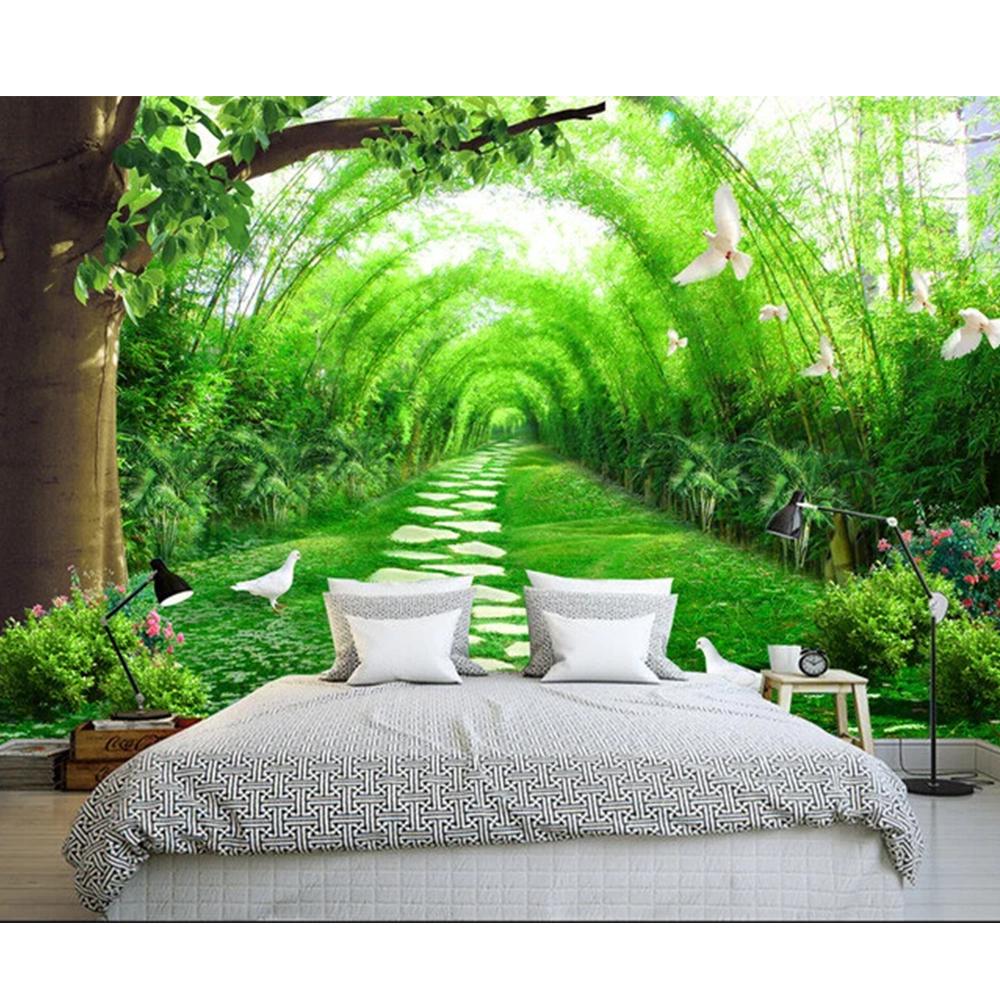 

3d Room Wallpaper Fresh Bamboo Forest Road 3 D Tv Setting Wall 3d Wall Murals Wallpaper 200 cm(W) x 140 cm(H)