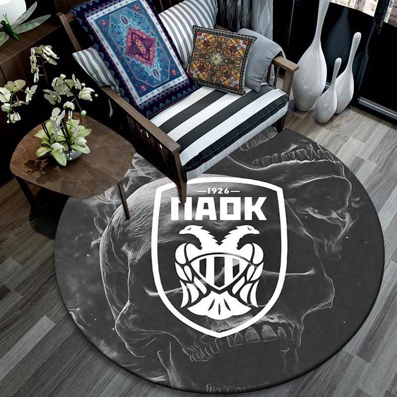 PAOK Round Area Rug,Carpet Rug for Living Room Bedroom Sofa Playroom Decor,Non-slip Floor Mat
