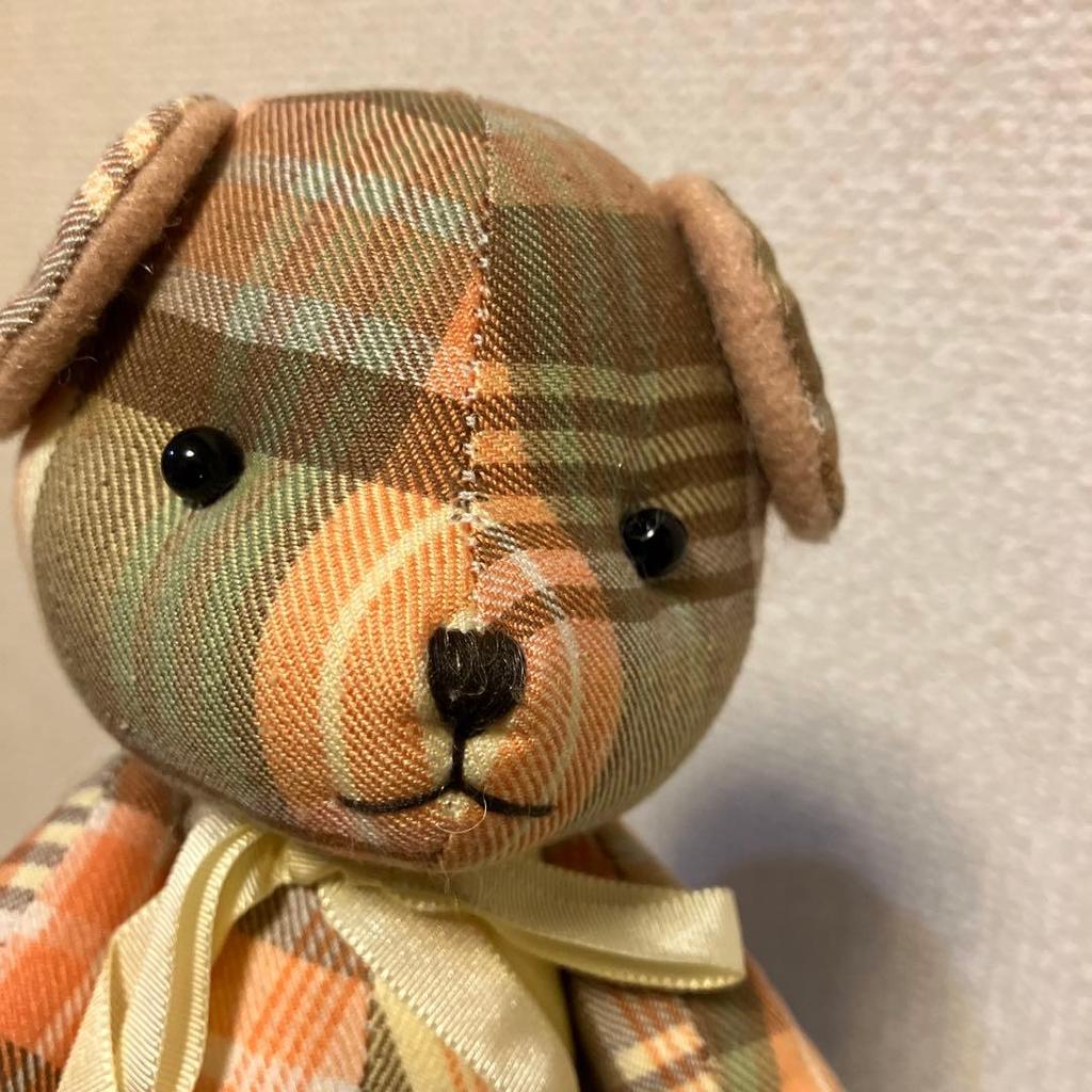 [USED] Mother Goose Forest Checkered Teddy Bear Plush Toy Romantic Garden