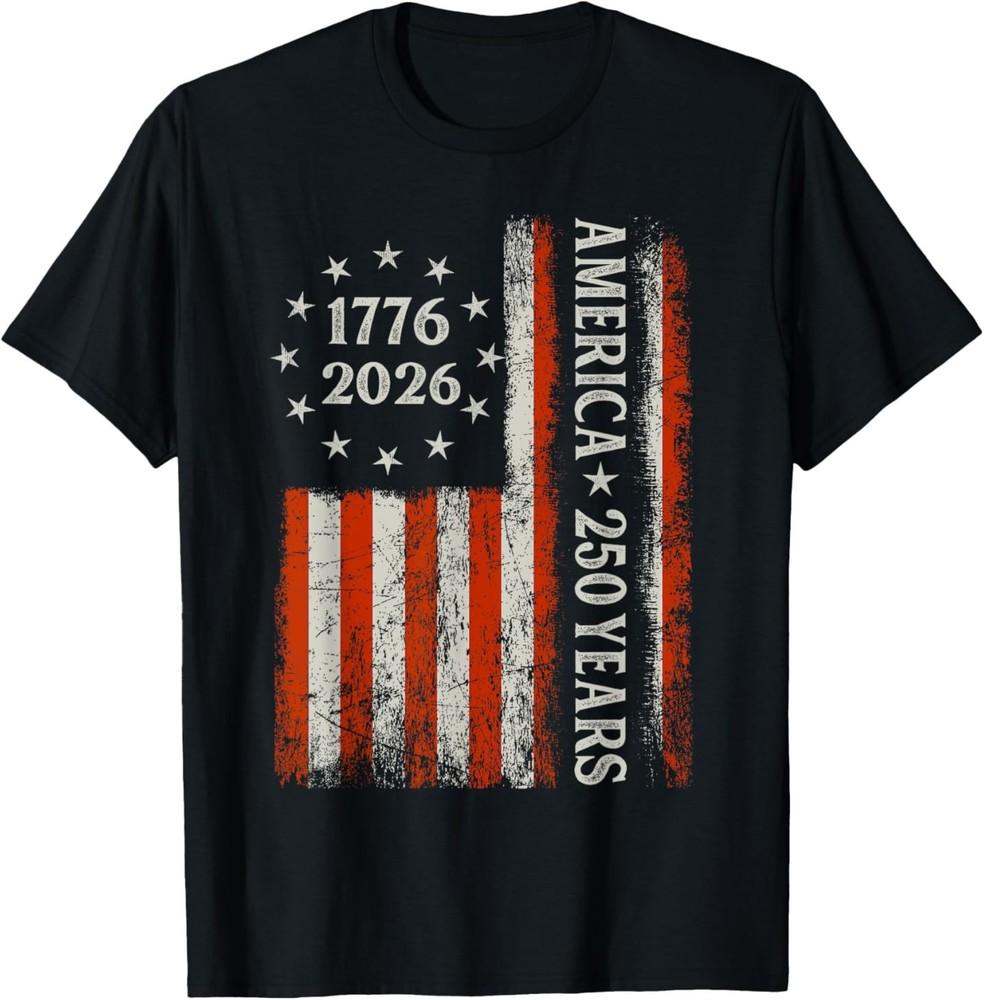 250 Years America Flag 250th Birthday 1776-2026 T-Shirt Unisex T-Shirt S