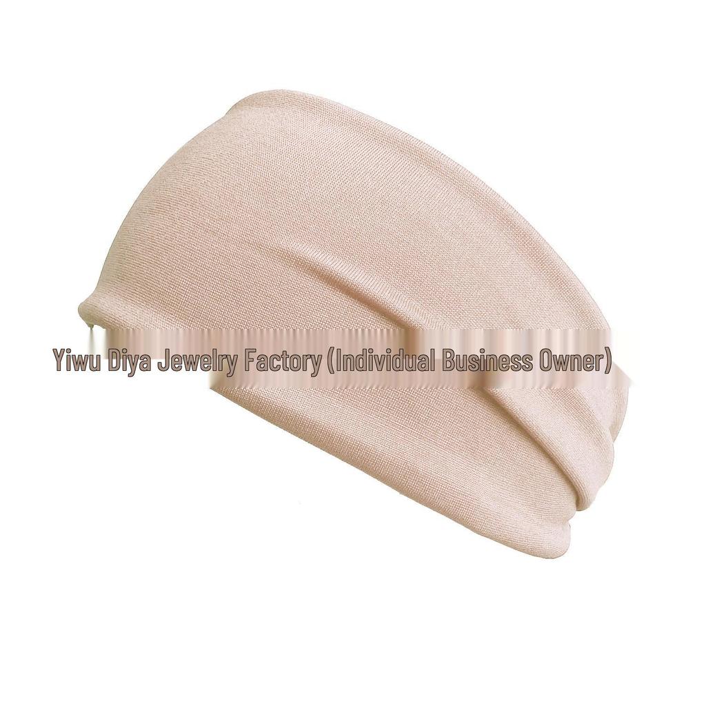 Unisex Elastic Sports & Yoga Headbands, Sweat-Absorbing Cotton Hair Accessories, Solid Colors