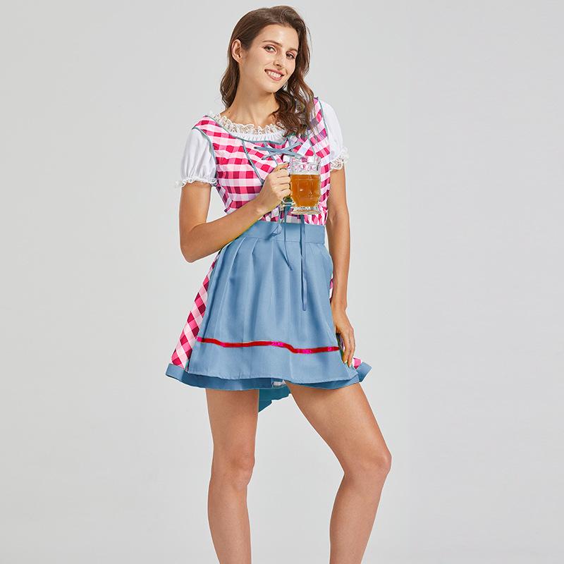 2025 Euro-American Beer Fest Women's Lace Maid Dress Set, Color Block, Plus Size Skirt