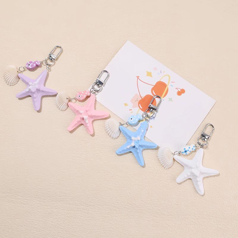 Cute fish shell shaped pendant for bags, simple starfish charm, decorative item, accessory, gift.