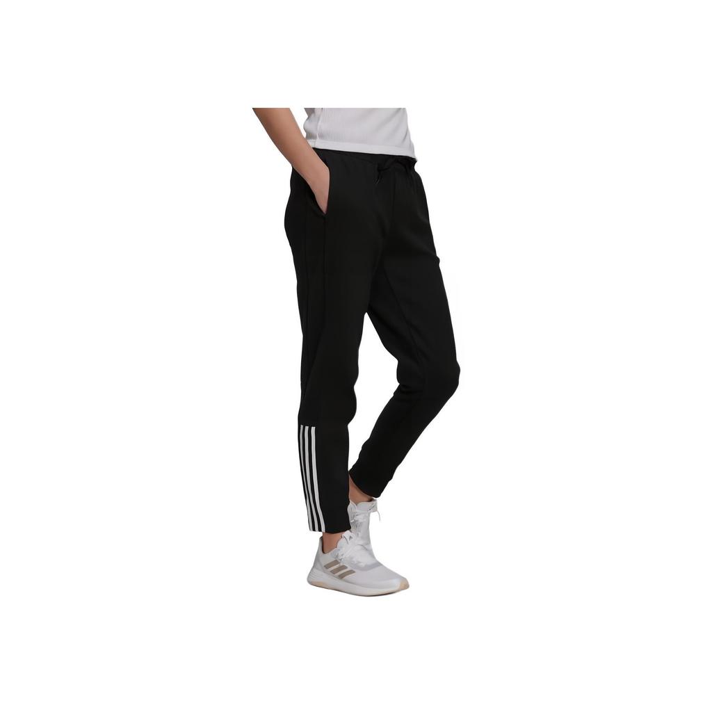 Adidas Logo Print Drawstring Straight-Leg Sweatpants Women Bottoms Black GS1383