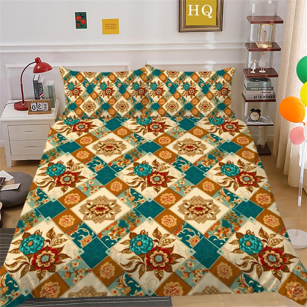 Zestaw pościeli 3D Paisley w stylu indyjskim Poszwa na kołdrę 2/3 sztuk UK/US/AU/EU/DE Pełny rozmiar Zmywalny miękki Szybkoschnący Dekoracja wnętrz