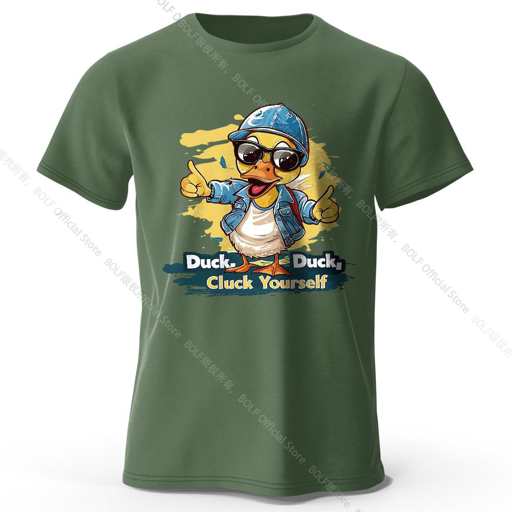 Herren T-Shirt 'Cluck Yourself' Print 100% Baumwolle Oversized Edgy Grafik-T-Shirts für Damen Sommer Oberteile Punk Streetwear