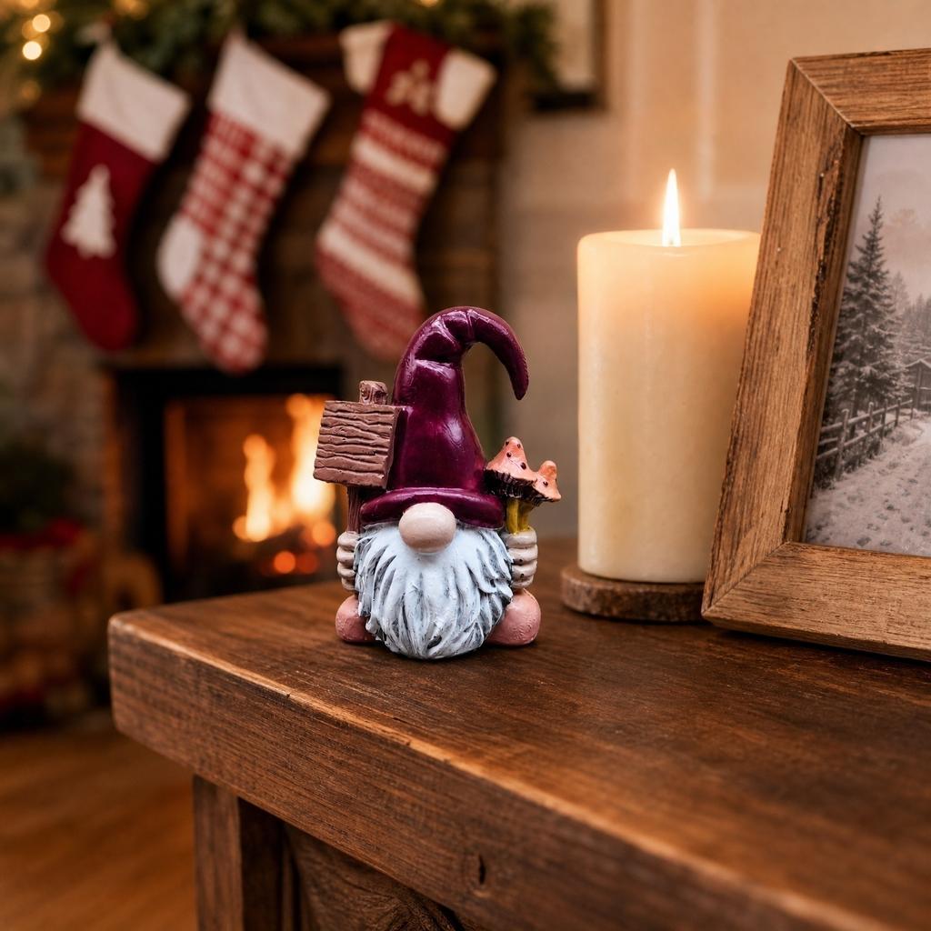 Christmas Gnome Resin Figurine - Faceless Decoration for Garden and