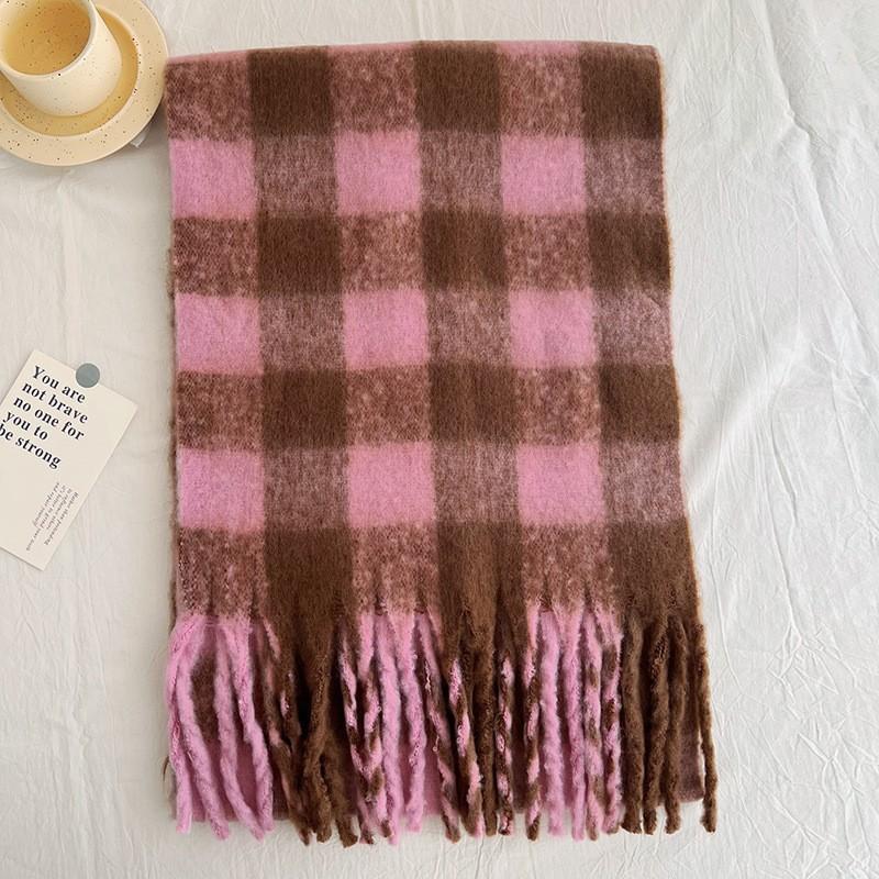 New Autumn and Winter Imitation Cashmere Scarf Women's Thickened Warm Scarf White Tassel Medium and Long Versatile Scarf Scarf Scarf