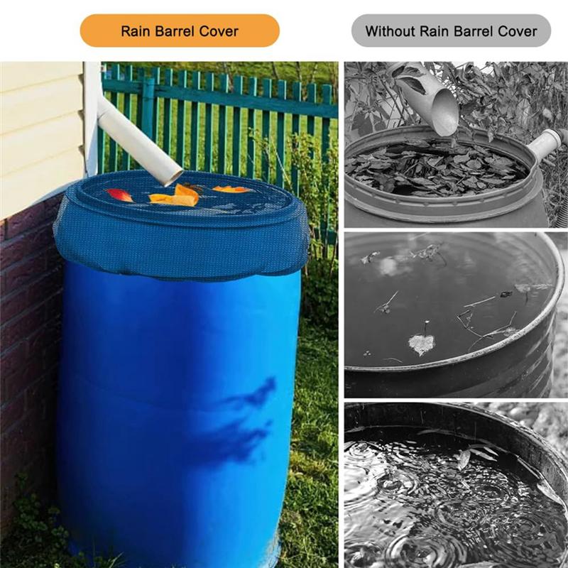 Good-Mesh Cover For Rain Barrels With Drawstring, Netting Screen Cover For Rain Catcher Rain Water Catching System (Black)