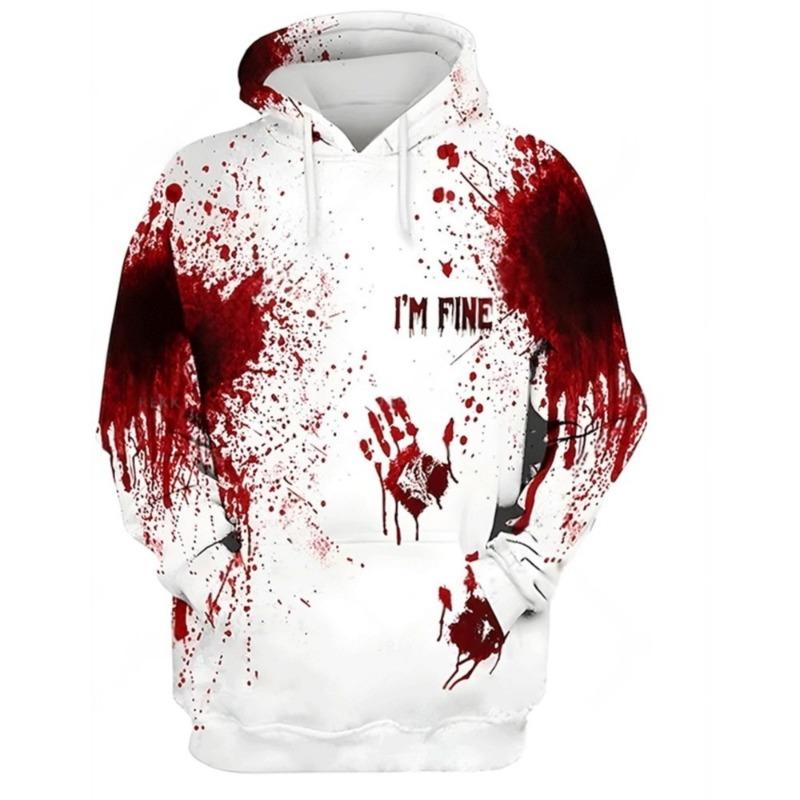 Spring And Autumn Fashion Men's Hoodie Bloody Horror 3D Print Hoodies Street Casual Boy Sweatshirt Men's Oversized Top Clothing