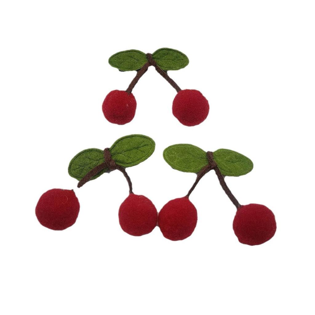 Pompon Cherry Bowknot Hair Clip for Girls - Cute Bayberry Ball Princess Bangs Accessory