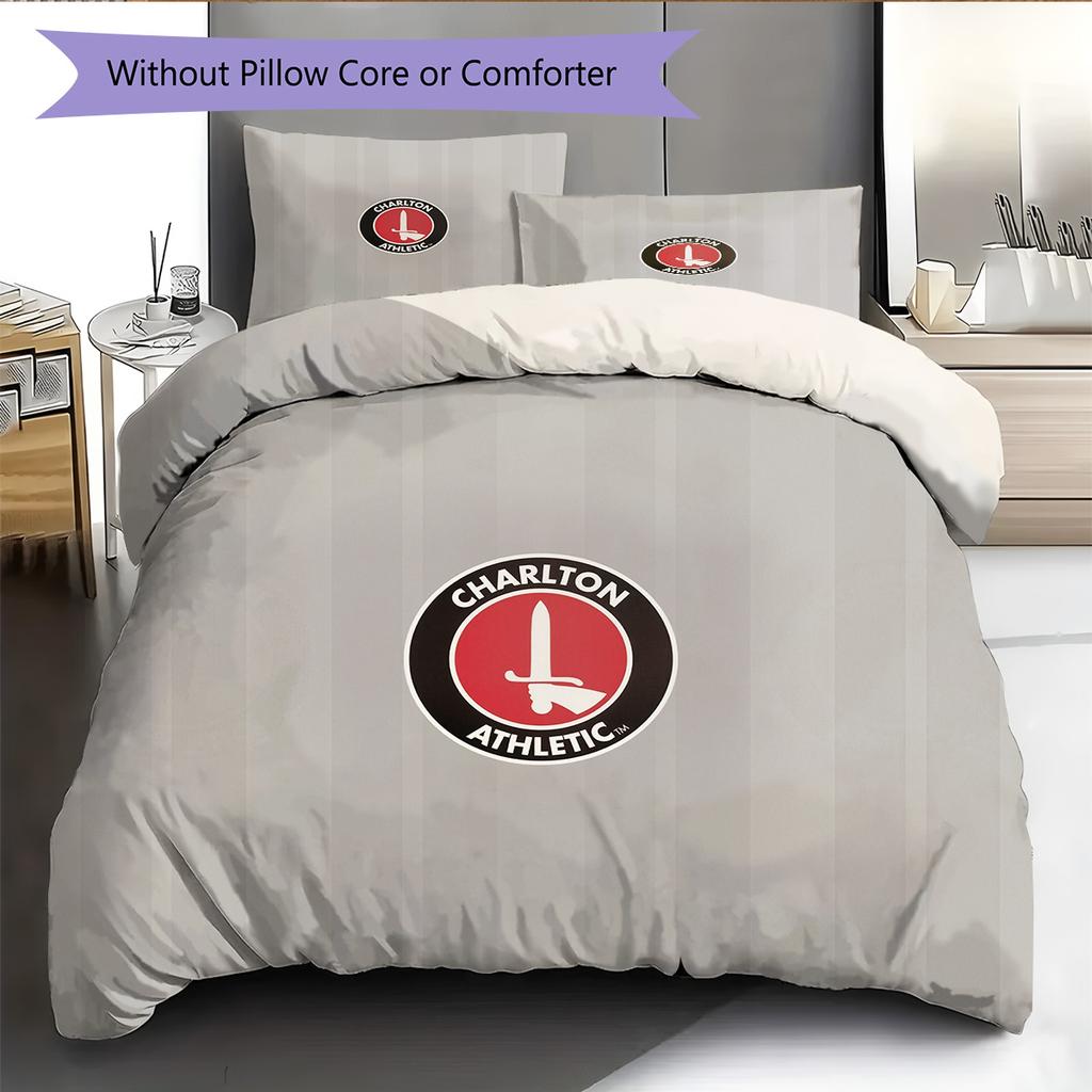 Charlton Athletic FC Set Copripiumino con Fantasia Decorazione per la Casa Regalo (1 * copripiumino + 2 * federe senza imbottitura)