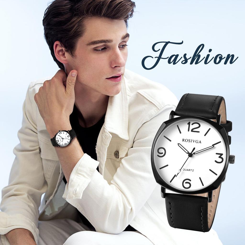 Leather Antique Waterproof Leather Strap Waterproof Analog Quartz Watch Simple Accessories Birthday Christmas Day Present Men's Watch Men's -