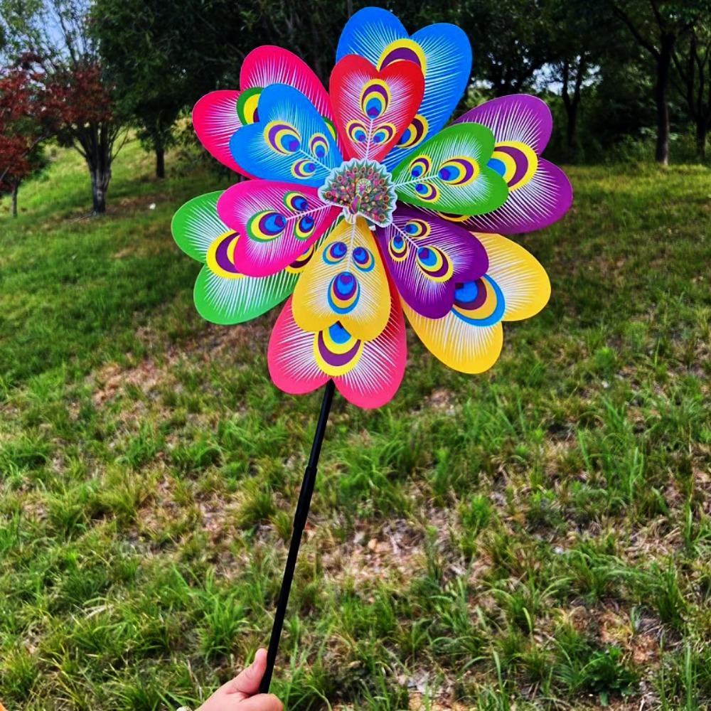 Raise Double Layered Colorful Butterfly Dance Windmill Outdoor Party Picnic Decor