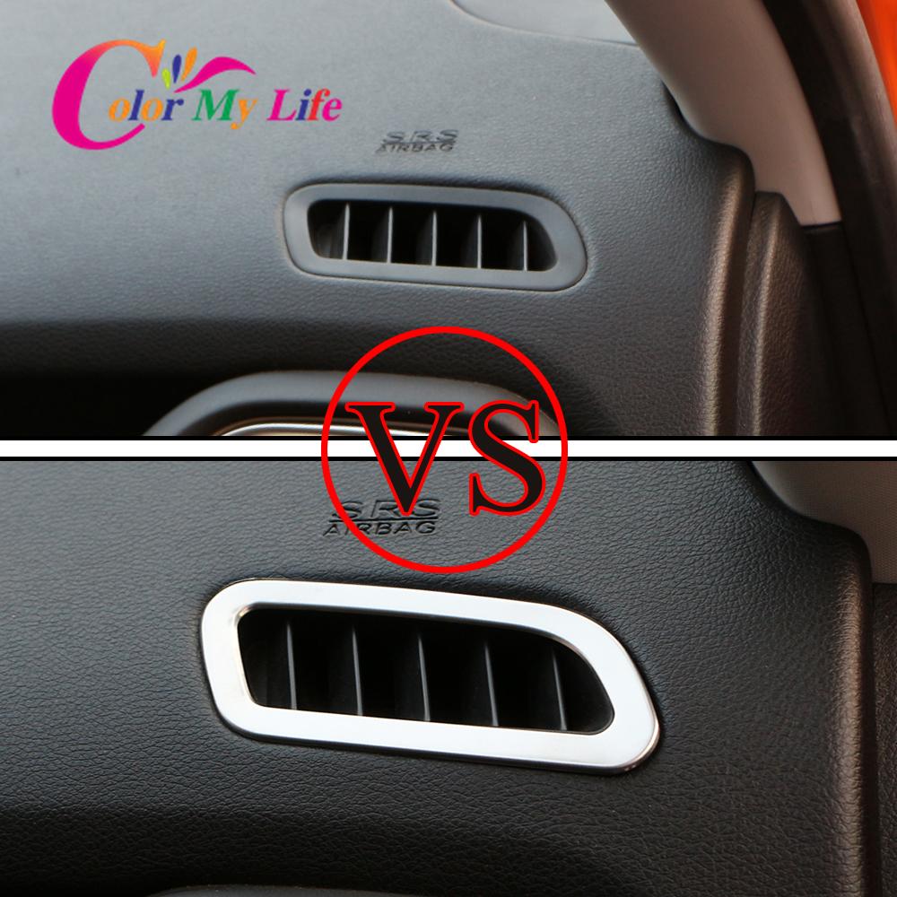 Color My Life Car Air Vent Outlet Trim for Jeep Renegade 2015- LHD Accessories Air Conditioning Vent Cover Sticker