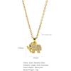 Cute Elephant Cubic Zirconia Pendant Necklaces For Women and Men Golden Copper Metal Necklace Versatile Daily Party Jewelry