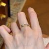 18k Gold Plated Zirconia Leaf Open Ring - Retro Index Finger Design, Light Luxury Jewelry.