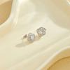 New Fashion Shiny Zirconia Inlaid Rose-shaped Stud Earrings Women's Trend Luxury Copper Earrings Birthday Party Jewellery Gifts